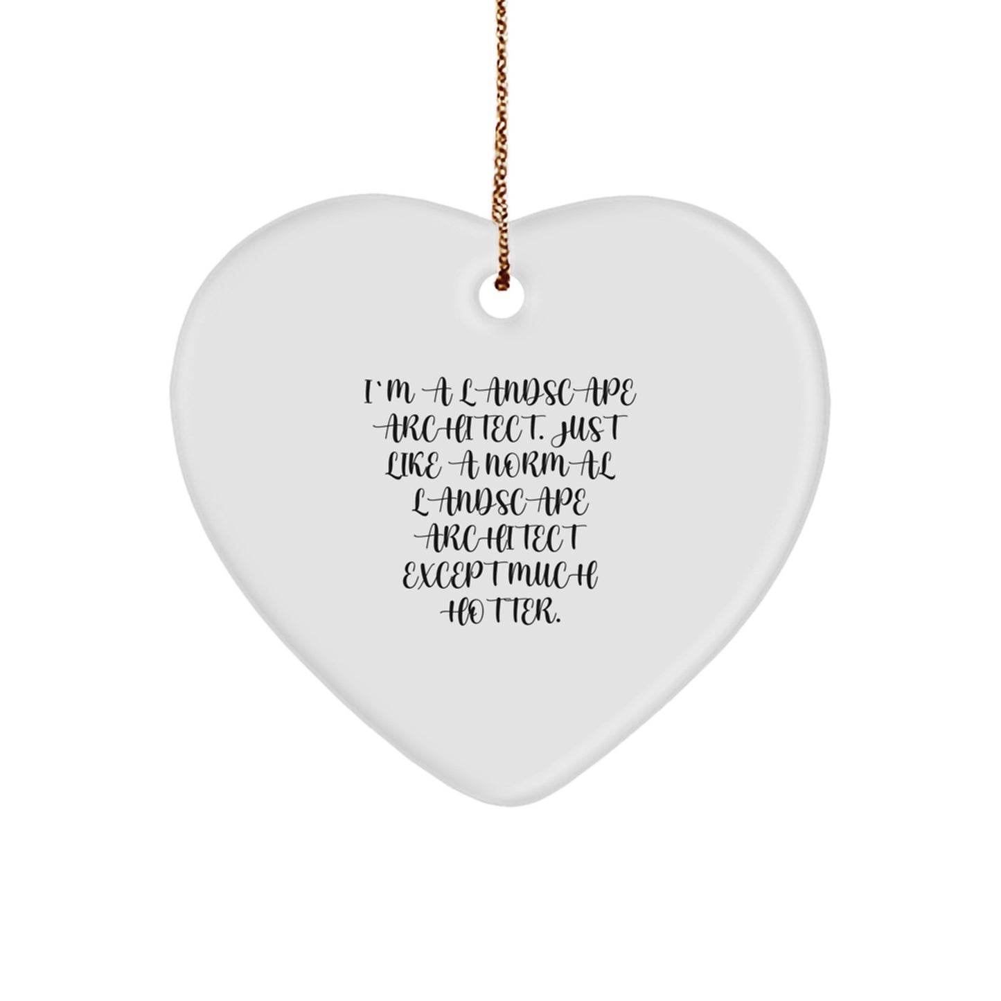 Landscape Architect Gifts from Friends, Heart Ornament for Christmas, Funny Quote 'I'm A Landscape Architect...' - Image 1
