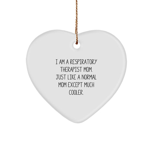 Respiratory Therapist Mom Gifts from Men, Heart Ornament for Respiratory Therapist Christmas Unique - Image 1