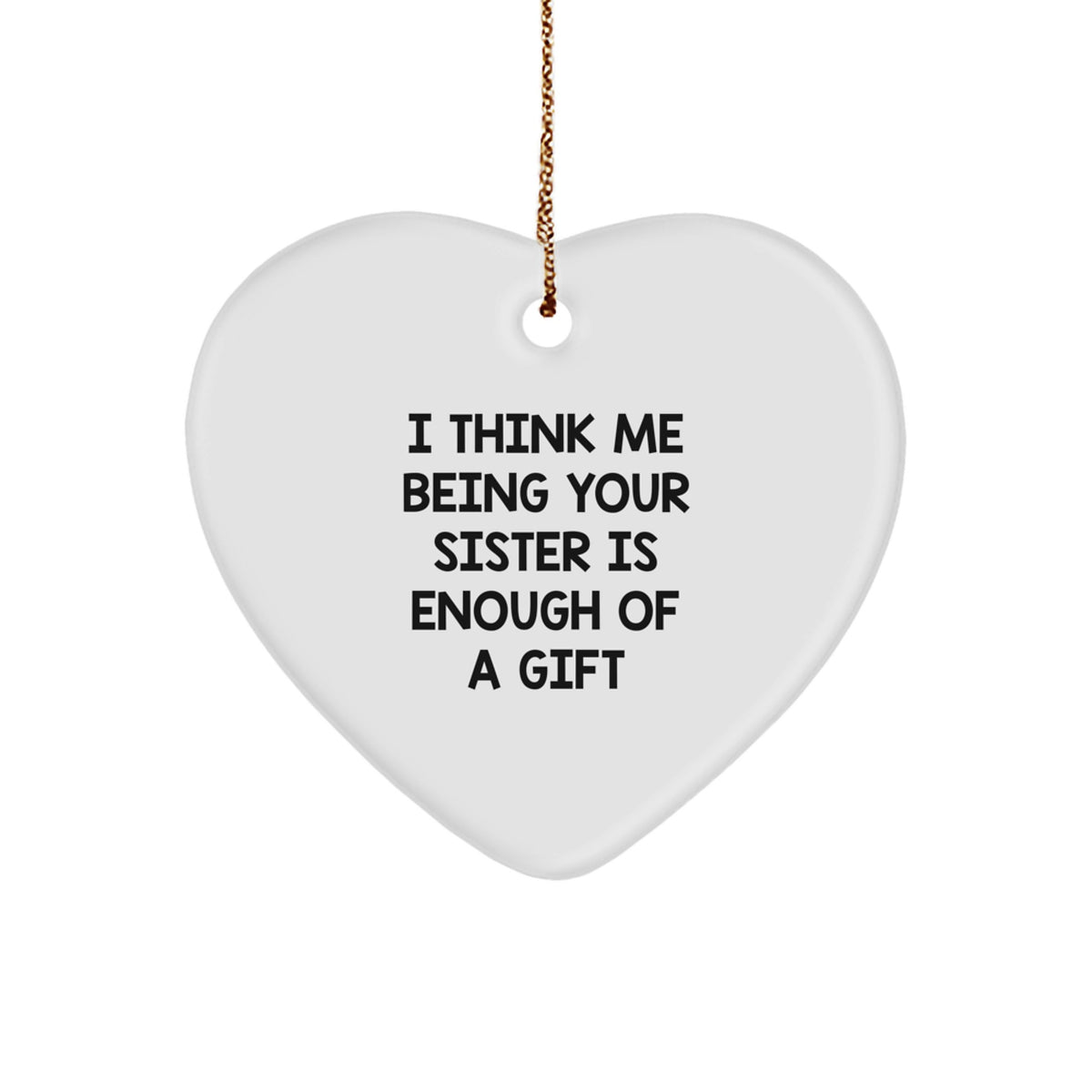 Christmas Gift for Mom Sister Heart Ornament Present - Image 1