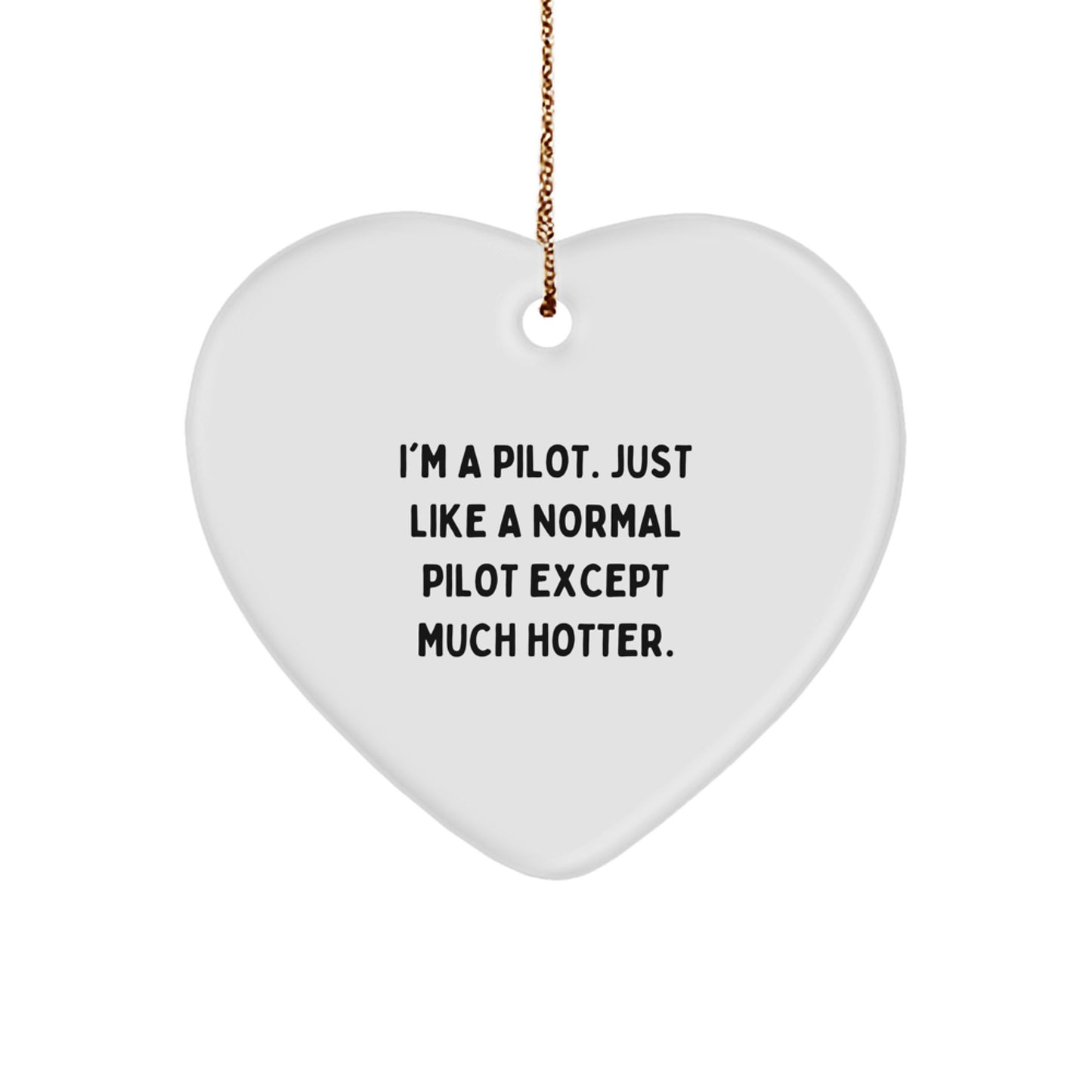 Pilot Heart Ornament Funny Gift for Men Friends Family Christmas Unique Presents from Loved Ones - Image 1
