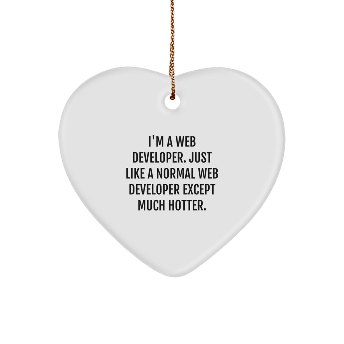 Funny Web Developer Heart Ornament Gifts from Men to Colleagues, Unique Christmas Unique Gifts for Web Developers, Heart-Shaped Decoration - Image 1