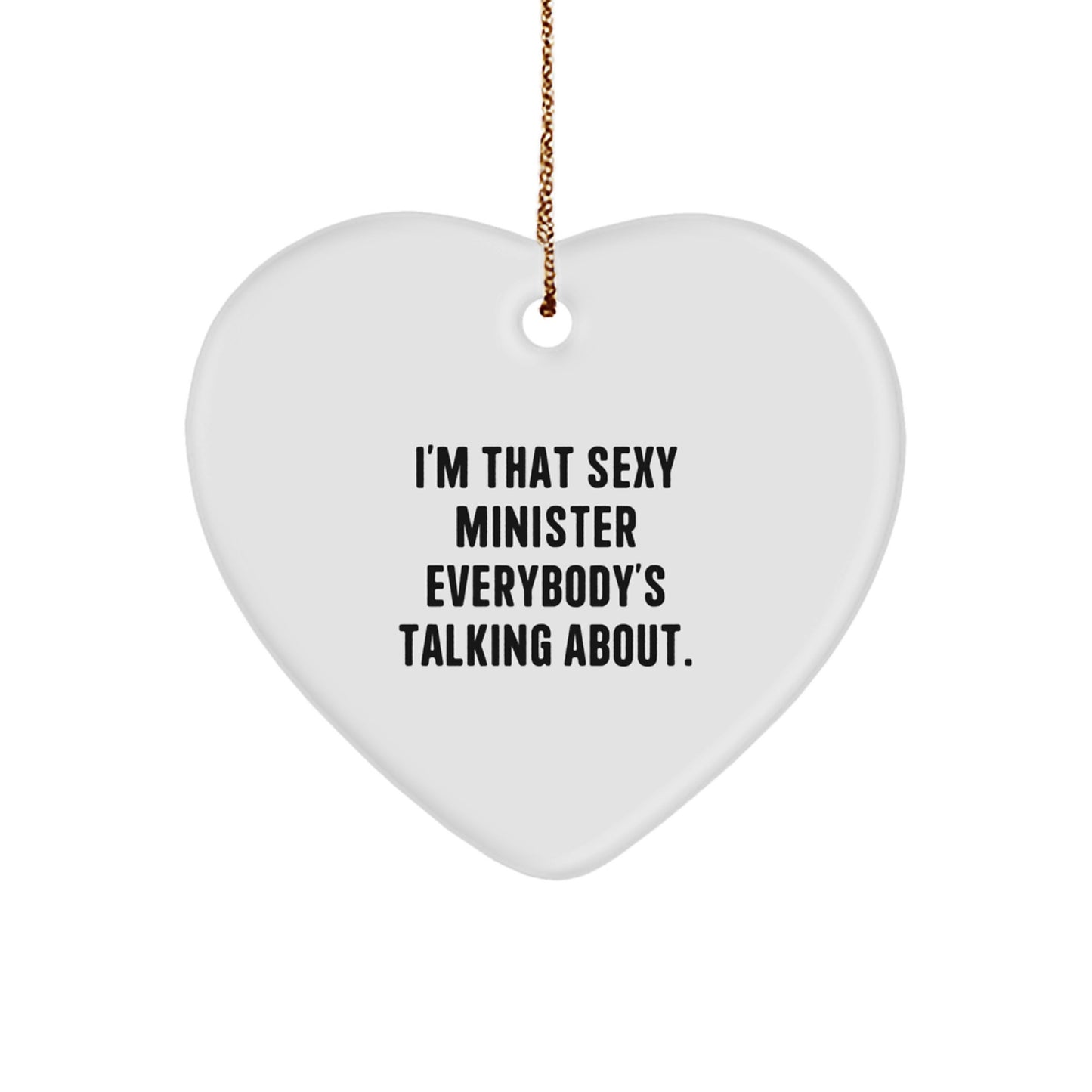 Sexy Minister Heart Ornament Gifts for Minister from Friends, Unique Christmas Memorable Presents for Women - Image 1
