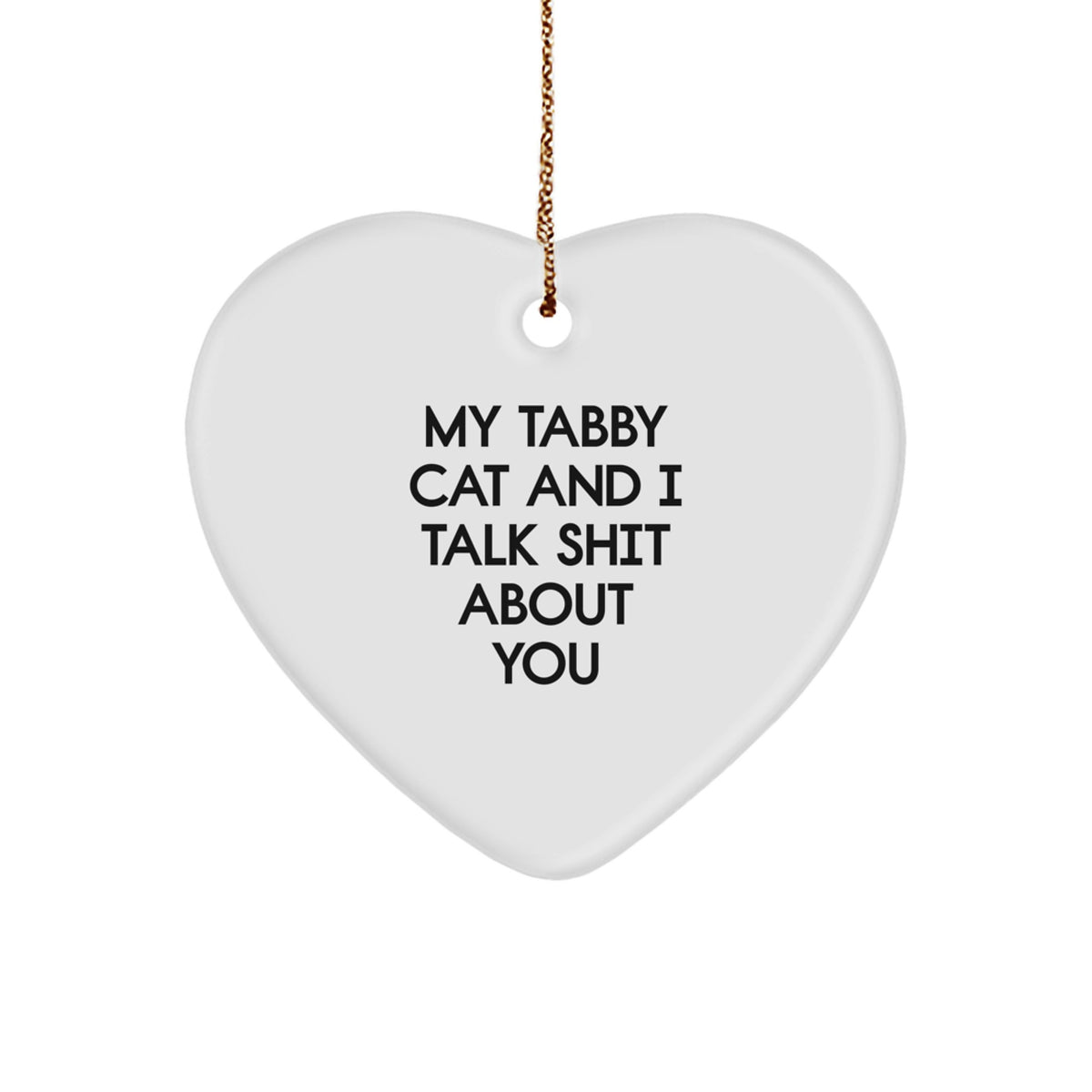 Funny Tabby Cat Heart Ornament Gifts from Family, Friends, or Coworkers to Tabby Cat Lovers this Christmas Unique Gifts - Image 1