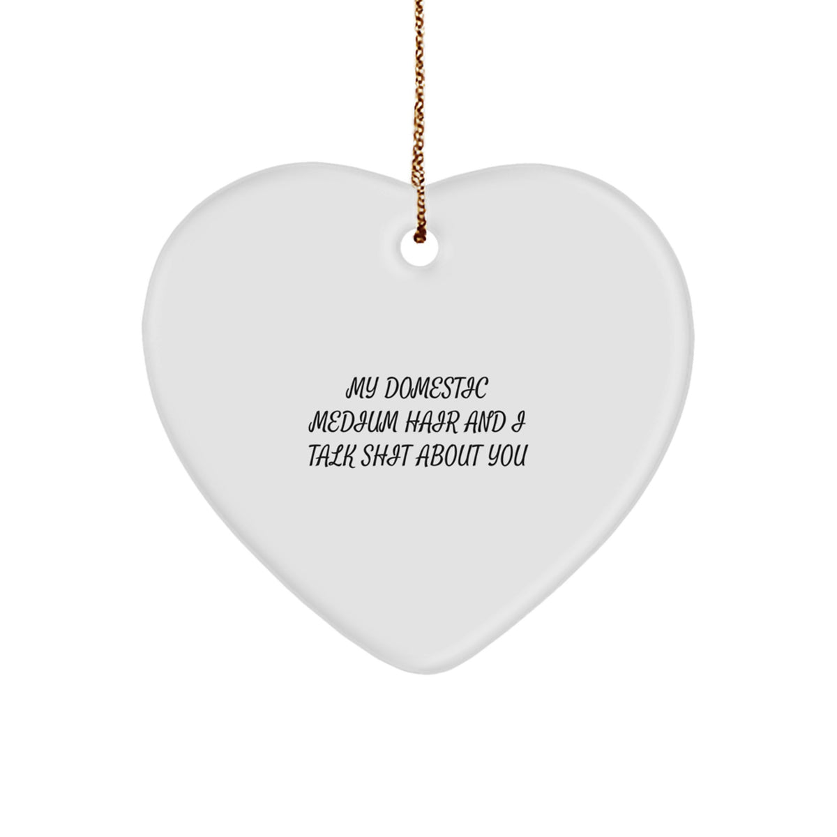 Domestic Medium Hair Cat Keepsake Christmas Ornament for Him Gift - Image 1