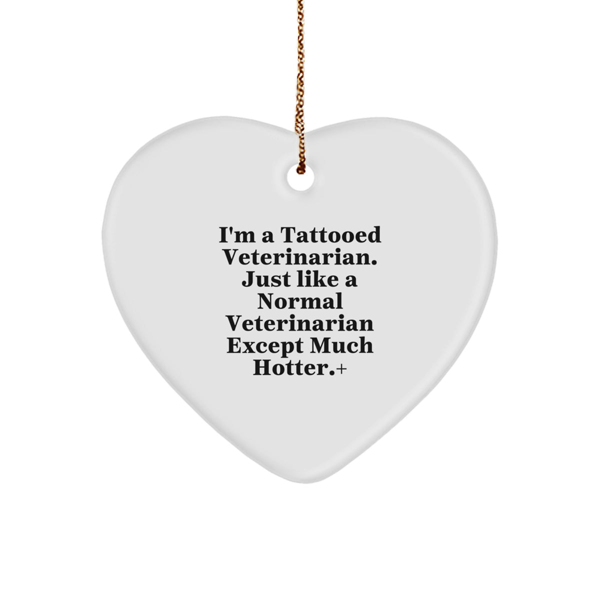 Christmas Unique Gift for Her Tattooed Veterinarian Heart Ornament Present - Image 1