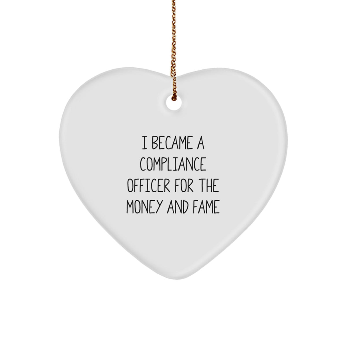 Compliance Officer Gifts from Friends for Compliance Officer - Funny Heart Ornament for Christmas Unique Gifts - Image 1