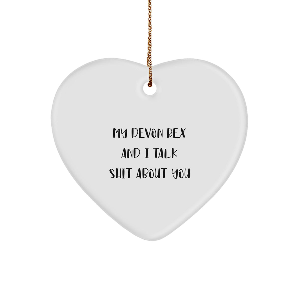Funny Devon Rex Cat Lover Heart Ornament Gifts from Men to Family, Perfect for Christmas Unique Gifts - Image 1