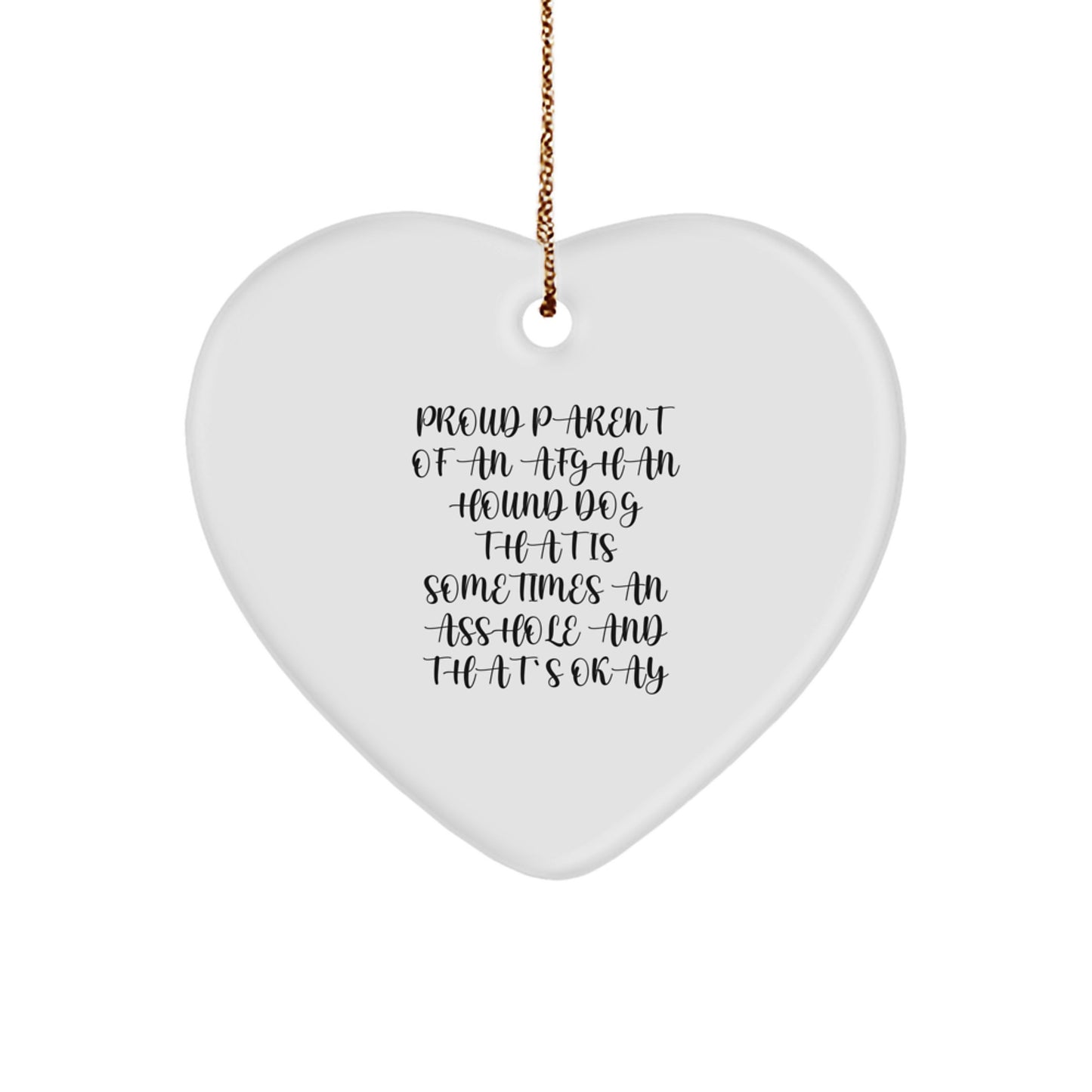 Funny Afghan Hound Dog Gifts from Friends, Family, Men, Women - Afghan Hound Dog Heart Ornament for Christmas Unique Gifts, Proud Parent Quotes - Image 1