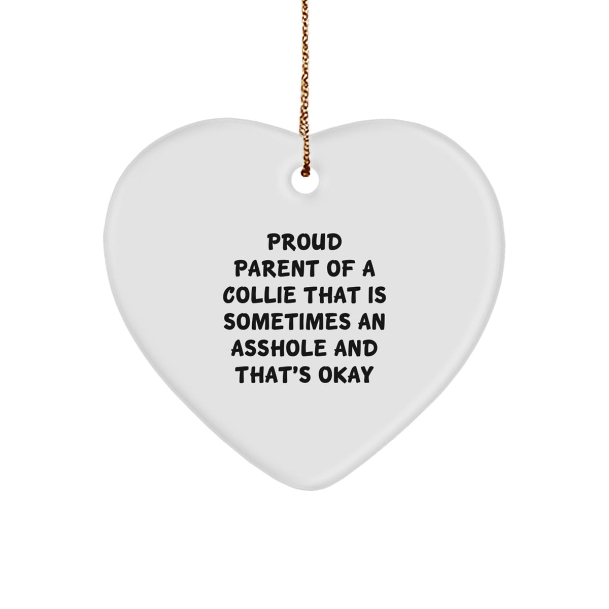 Christmas Gift for Her Collie Dad Heart Ornament Present with Pride - Image 1