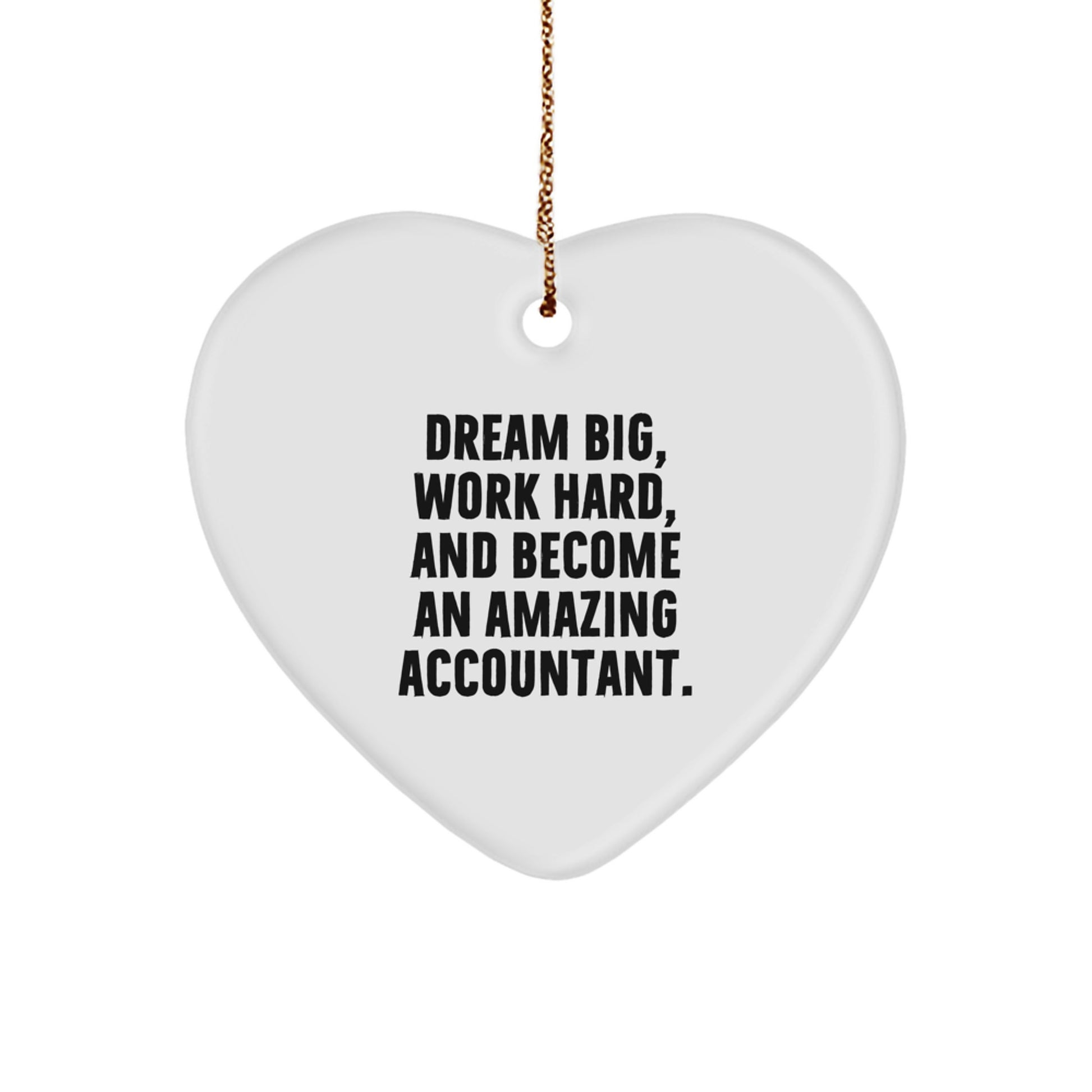 'Dream Big' Accountant Gifts from Family - Inspirational Heart Ornament for Christmas - Image 1