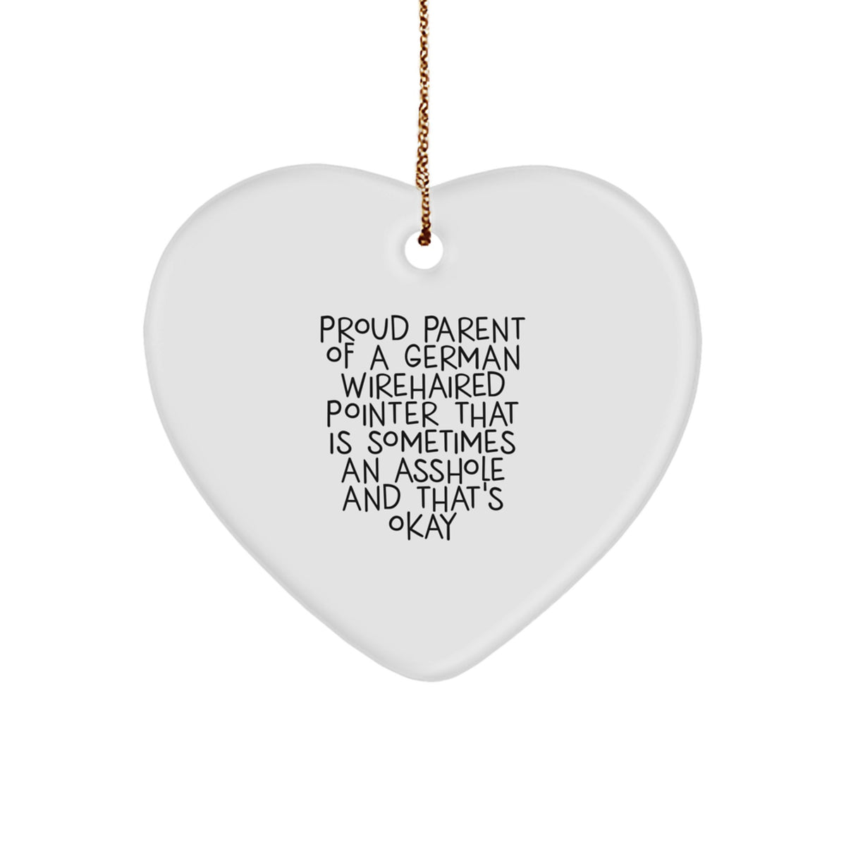 Christmas Unique Gift German Wirehaired Pointer Dog Heart Ornament for Her - Image 1