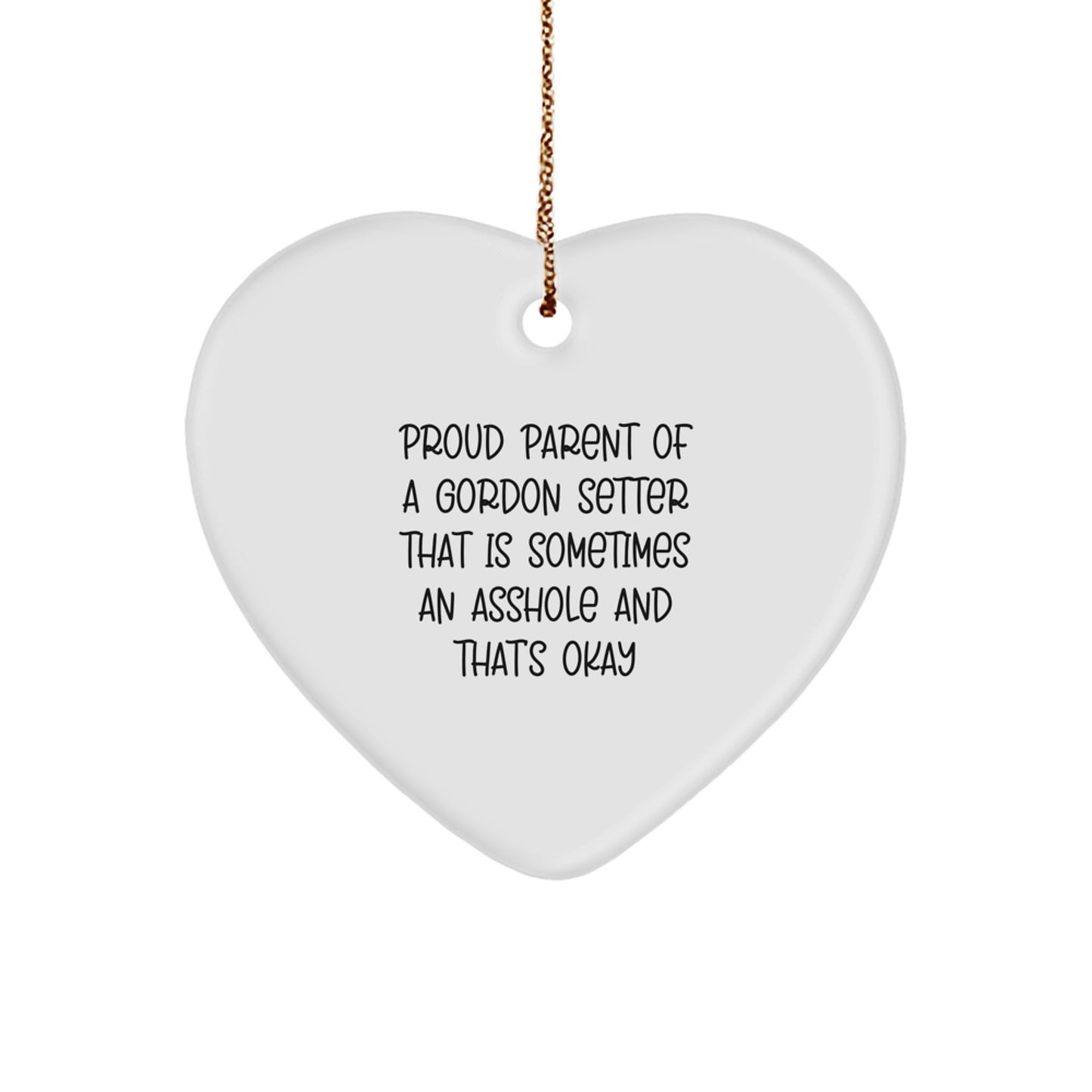 Funny Gordon Setter Dog Heart Ornament Gifts from Family - Proud Parent Christmas Unique - Image 1