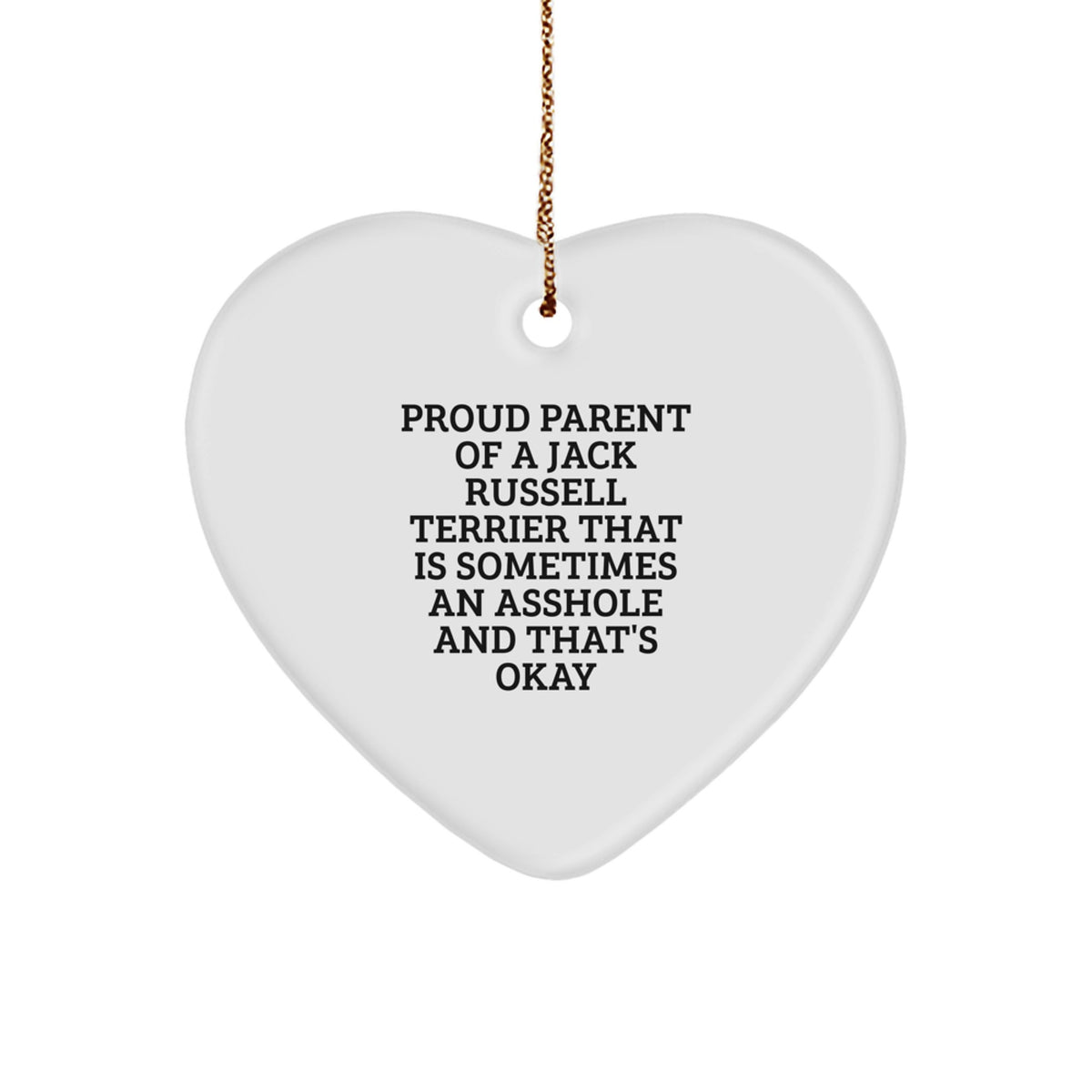 Christmas Ornament Idea for Coworkers Jack Russell Parent Heart Gift - Image 1