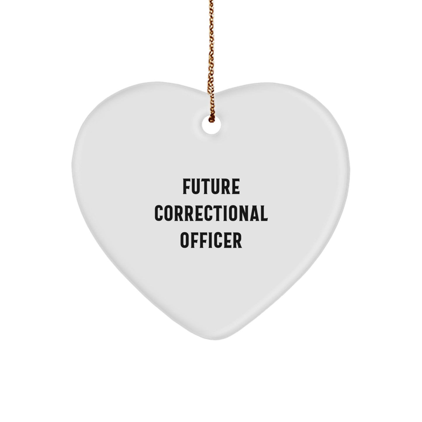 Funny Quote Gifts for Correctional Officer, Heart Ornament for Men, Christmas Unique Gifts from Friends - Image 1