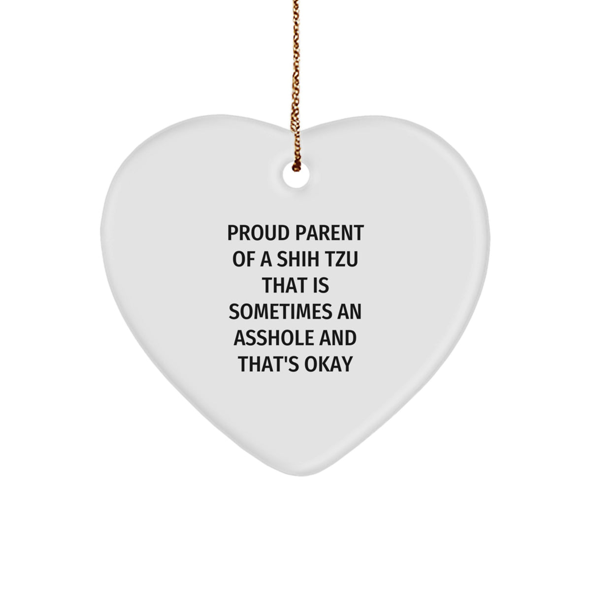 Christmas Gift for Her Shih Tzu Heart Ornament Present With Quote - Image 1