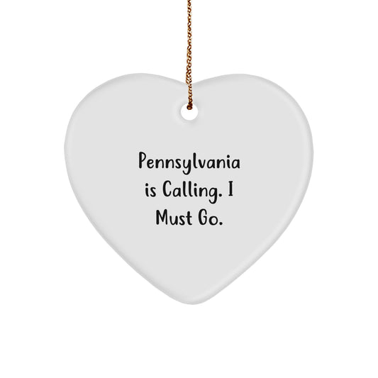 Pennsylvania Heart Ornament Quote Gifts from Friends for Pennsylvania - Image 1