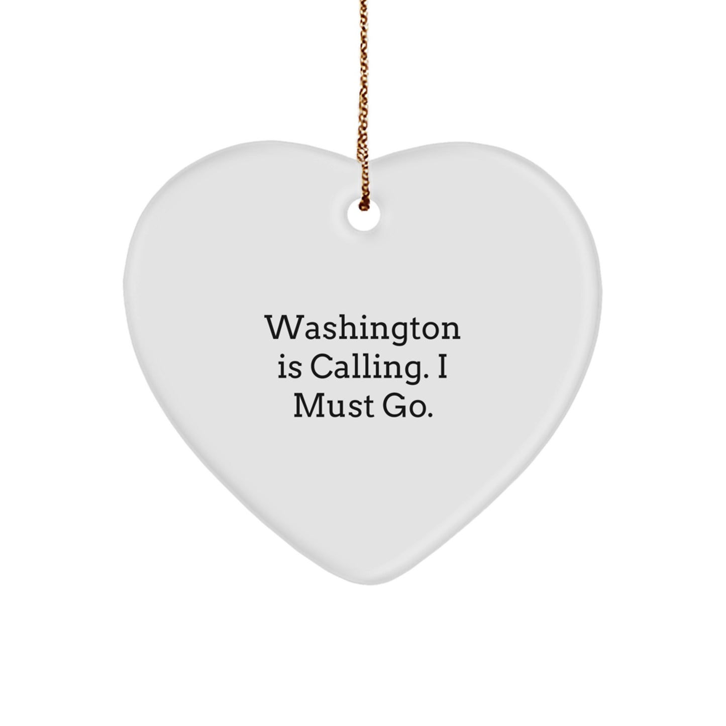 Funny Washington Heart Ornament Gifts from Friends to Family for Christmas - Image 1