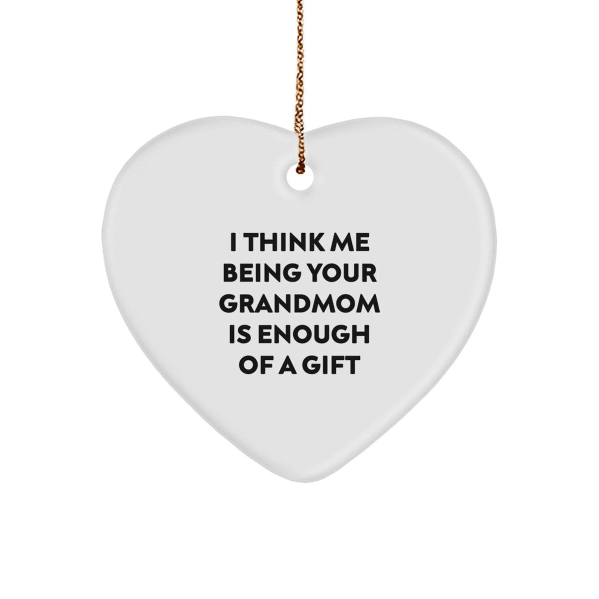 Grandmom Keepsake Christmas Ornament Gift for Him White Heart - Image 1