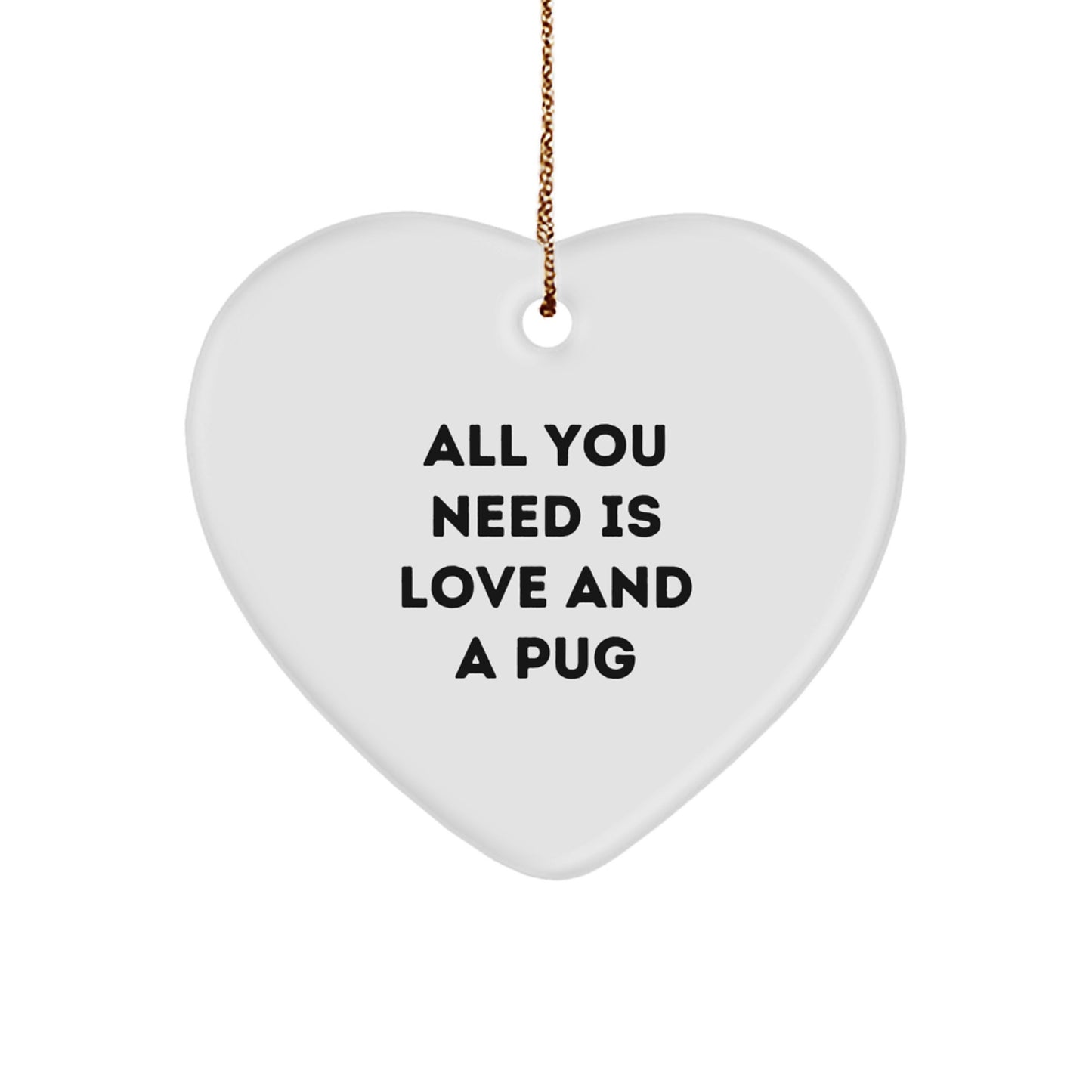 Funny Pug Dog Heart Ornament Gifts from Family and Friends for Christmas Unique - Image 1