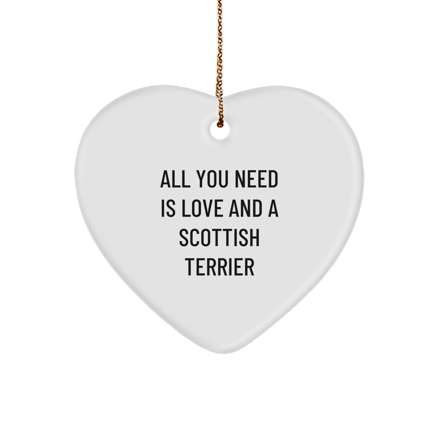 Funny Scottish Terrier Dog Lover Gifts from Family, Christmas Unique Heart Ornaments for Scottish Terrier Dog Owners - Image 1