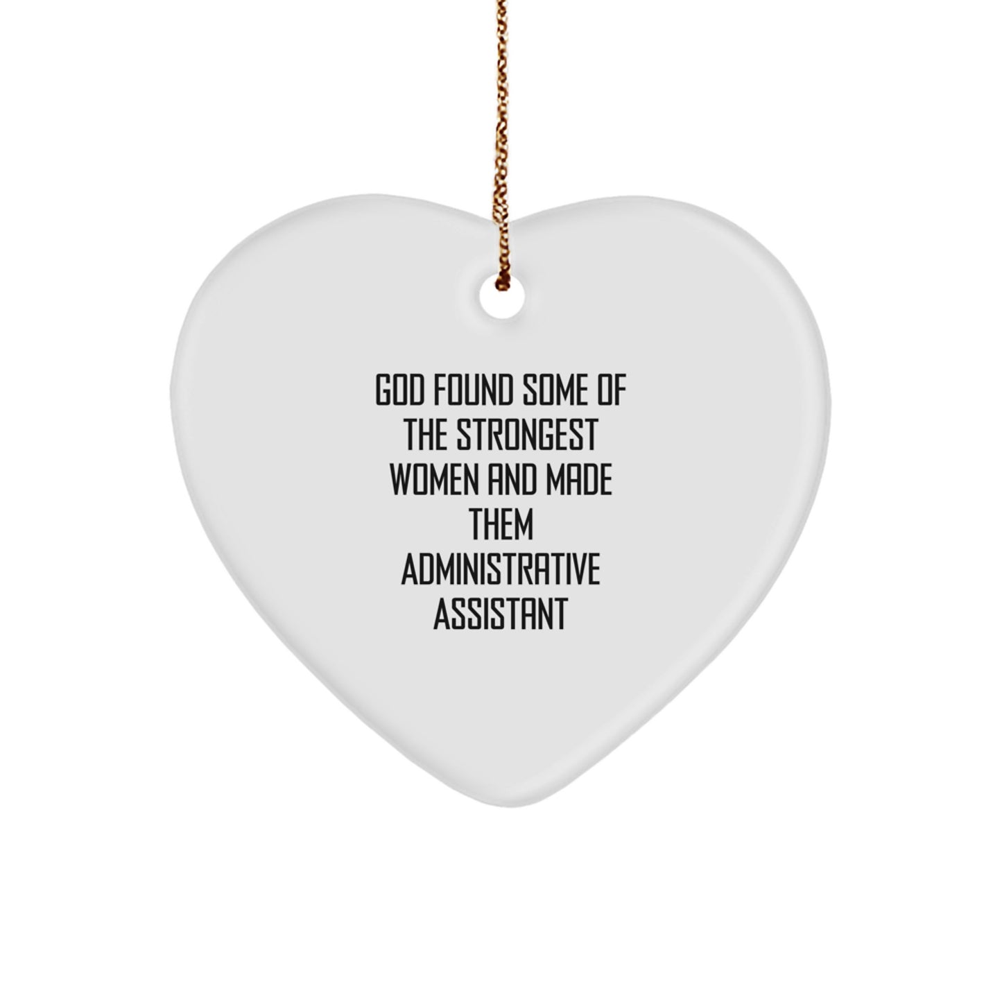 Funny Administrative Assistant Heart Ornament Gifts from Men for Women Coworkers Christmas - Image 1