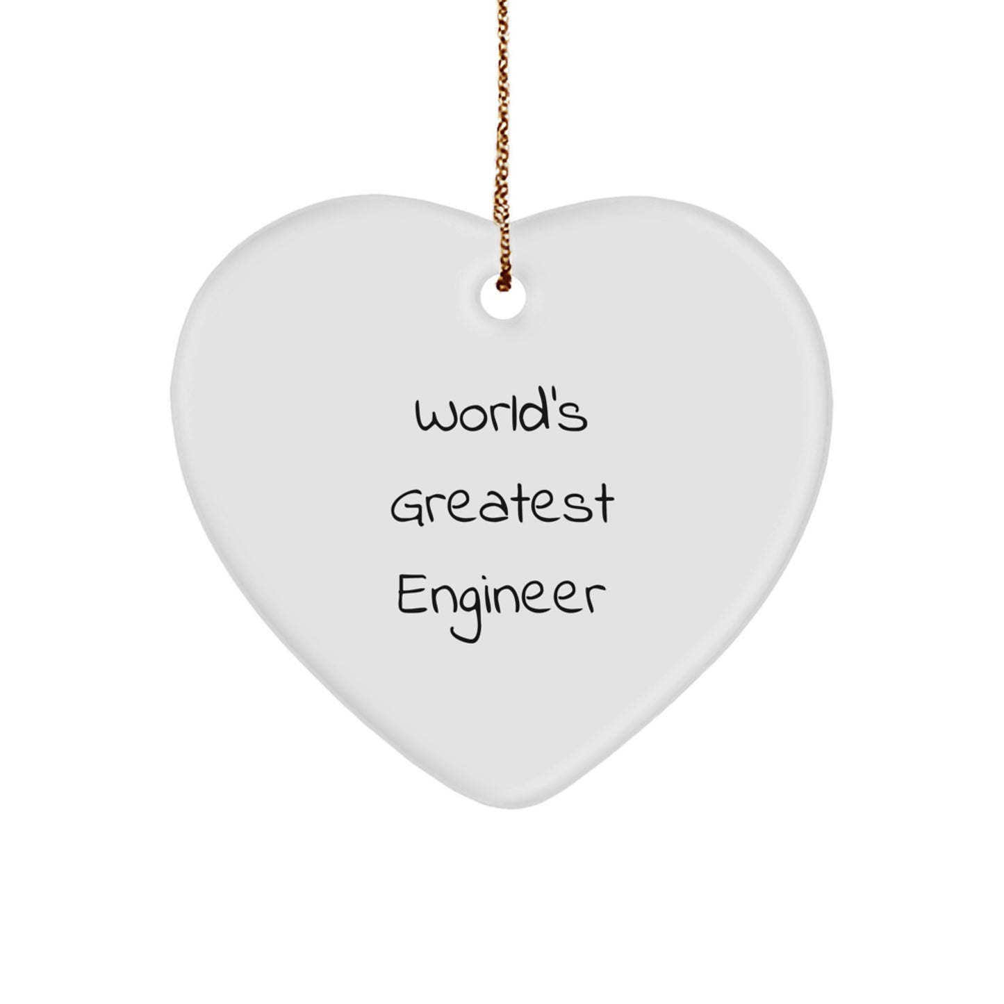 Funny Engineer Gifts from Friends, Heart Ornament for World's Greatest Engineer, Christmas Unique Presents - Image 1