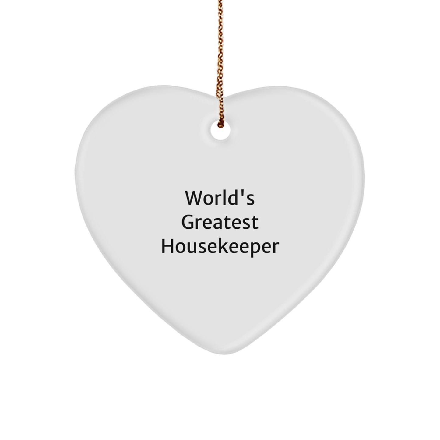 Funny Heart Ornament Gifts from Friends to World's Greatest Housekeeper, Christmas Unique Present - Image 1