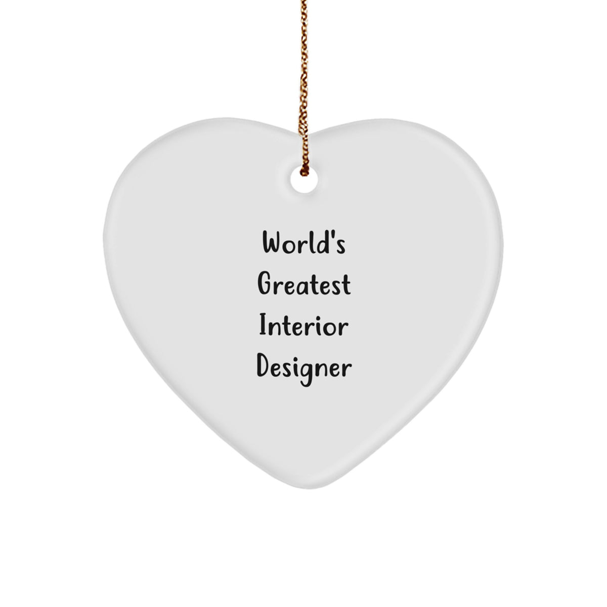 Funny Interior Designer Heart Ornament Gifts from Friends to Interior Designer, Inspirational Heart Shaped Ornament for Christmas Unique Gifts - Image 1