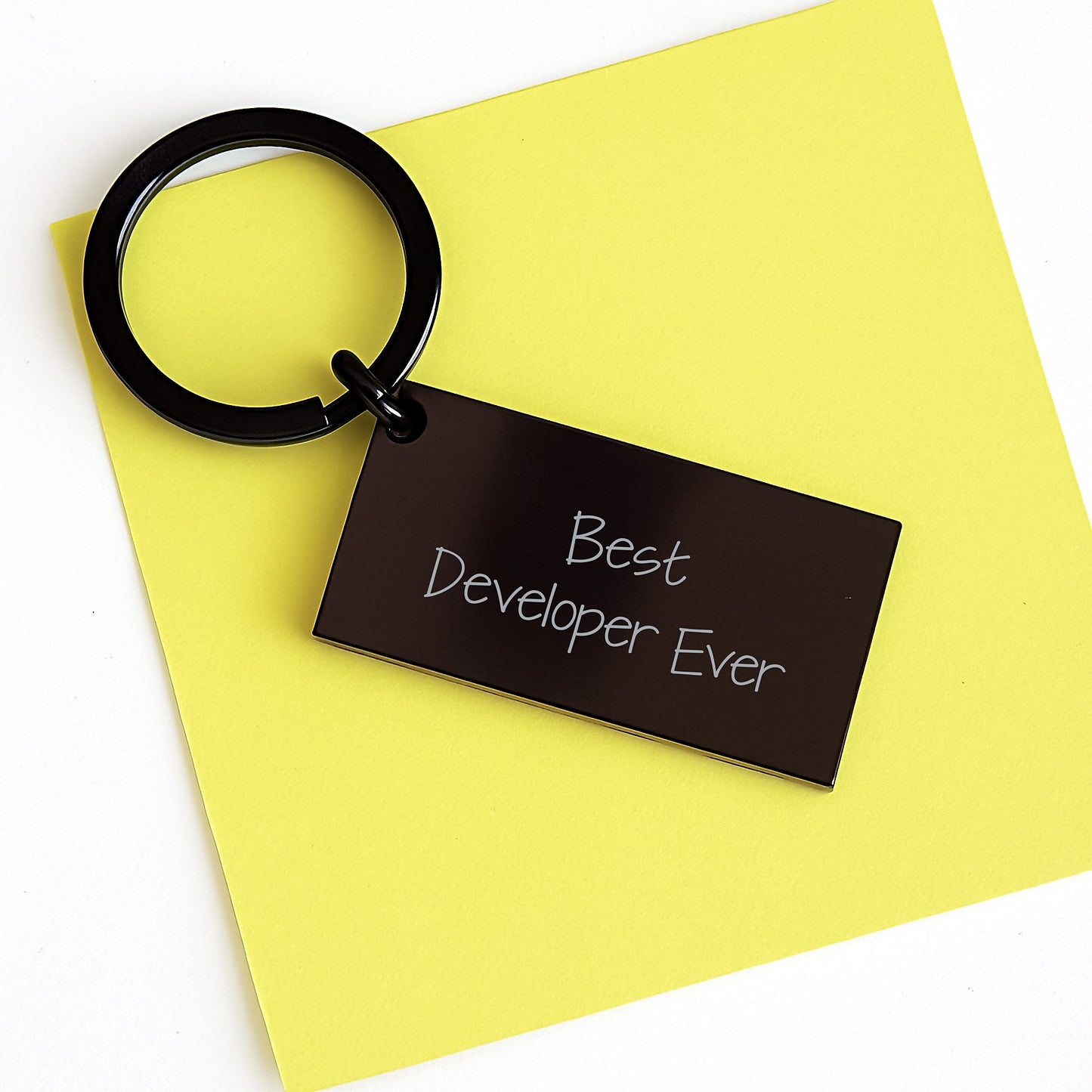 Developer Keychain Gift from Family - Best Developer Ever Engraved Quote, Graduation Unique Gifts for Him, Her, Friends, Coworkers, Family - Image 3