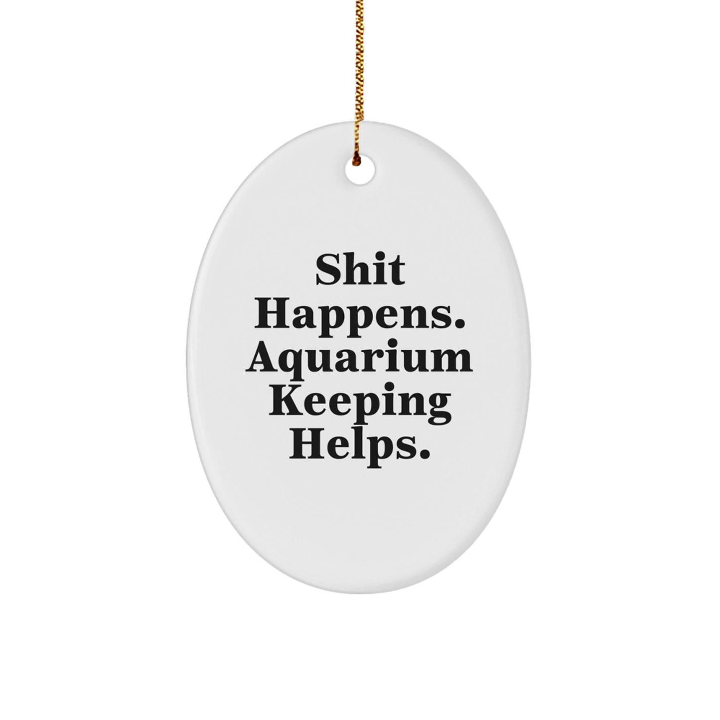 Funny Aquarium Keeping Oval Ornament Gifts from Friends for Men, Unique Christmas Decorations for Home - Image 1