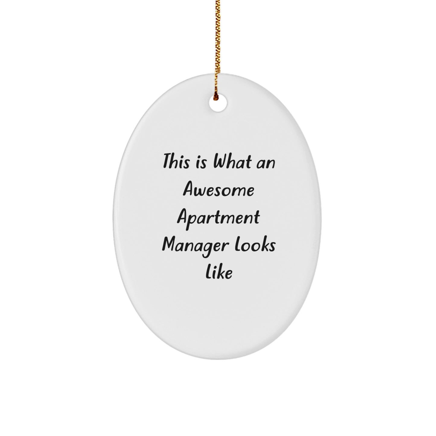 Funny Apartment Manager Gifts from Friends - Oval Ornament - This Is What An Awesome Apartment Manager Looks Like - Christmas Unique Gifts for Apartment Managers - Image 1