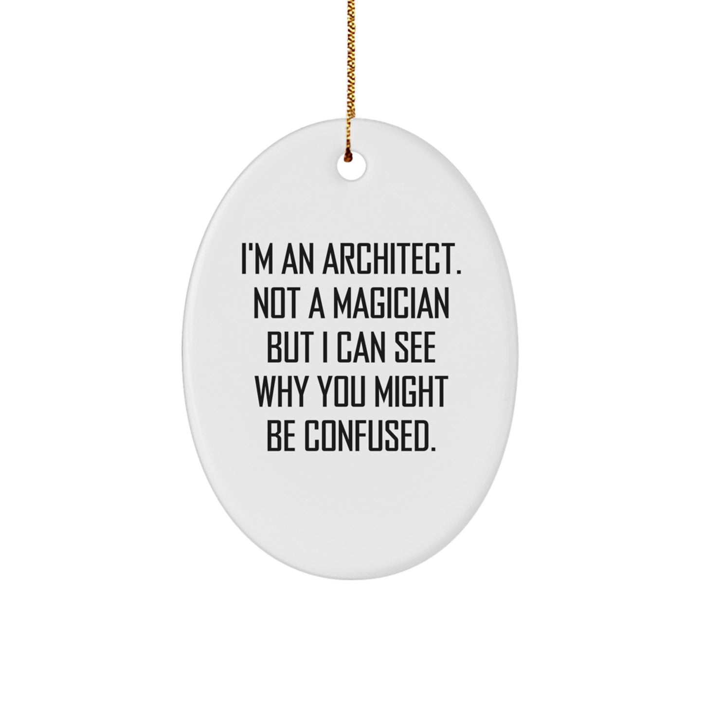 Funny Architect Oval Ornament Gifts from Men to Family and Friends at Christmas Time - Image 1