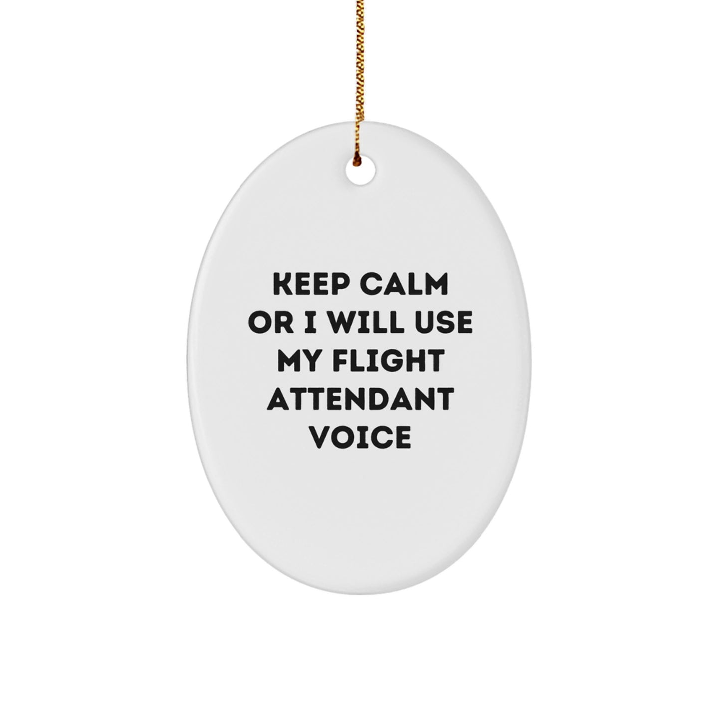 Funny Flight Attendant Gifts for Christmas with Oval Ornament - Gifts from Coworkers to Flight Attendant Friends and Family - Image 1