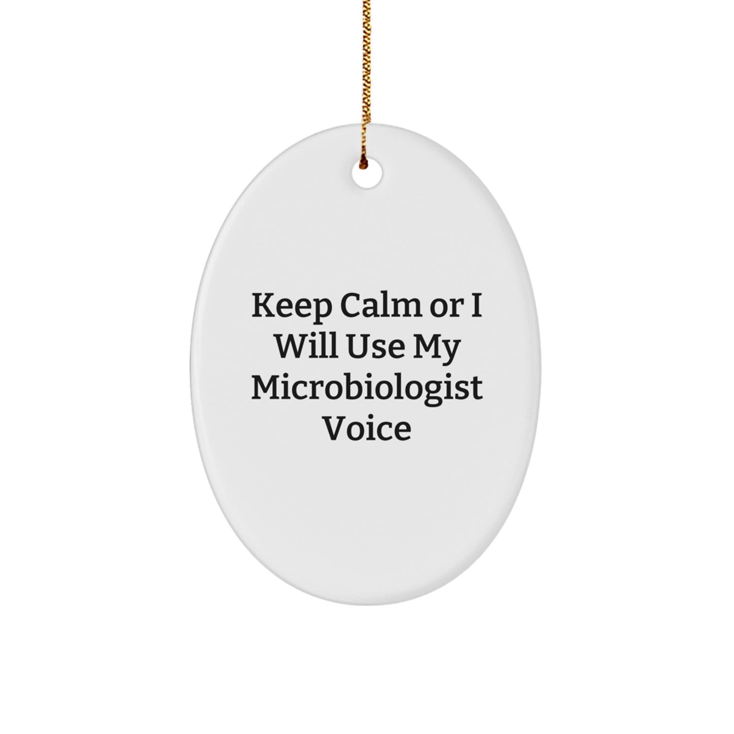 Funny Microbiologist Christmas Oval Ornament Gifts from Friends, Gifts for Microbiologist Men, Women, Coworkers, Family - Image 1