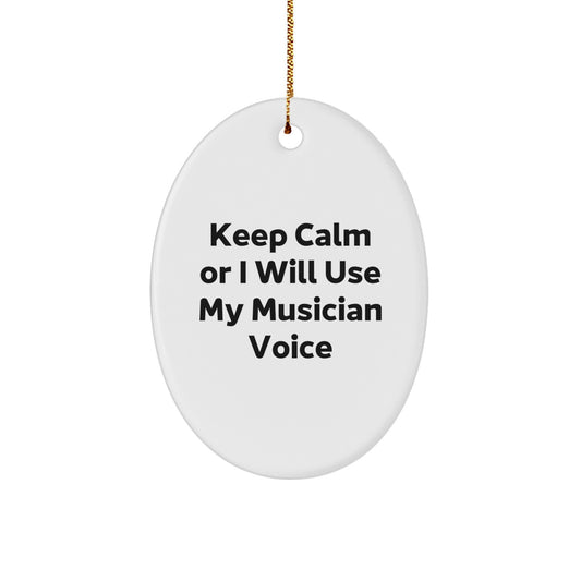Funny Musician Oval Ornament for Christmas Unique Gifts from Friends to Musician Men - Image 1