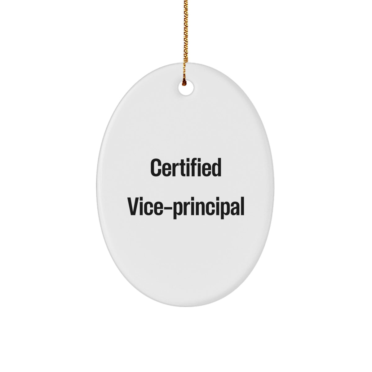 Funny Vice-principal Gifts for Men Oval Ornament Certified Quote from Friends, Christmas Unique Decorations for Vice-principal Men, Vice-principal Oval Ornament with Inspirational Quote from Family - Image 1