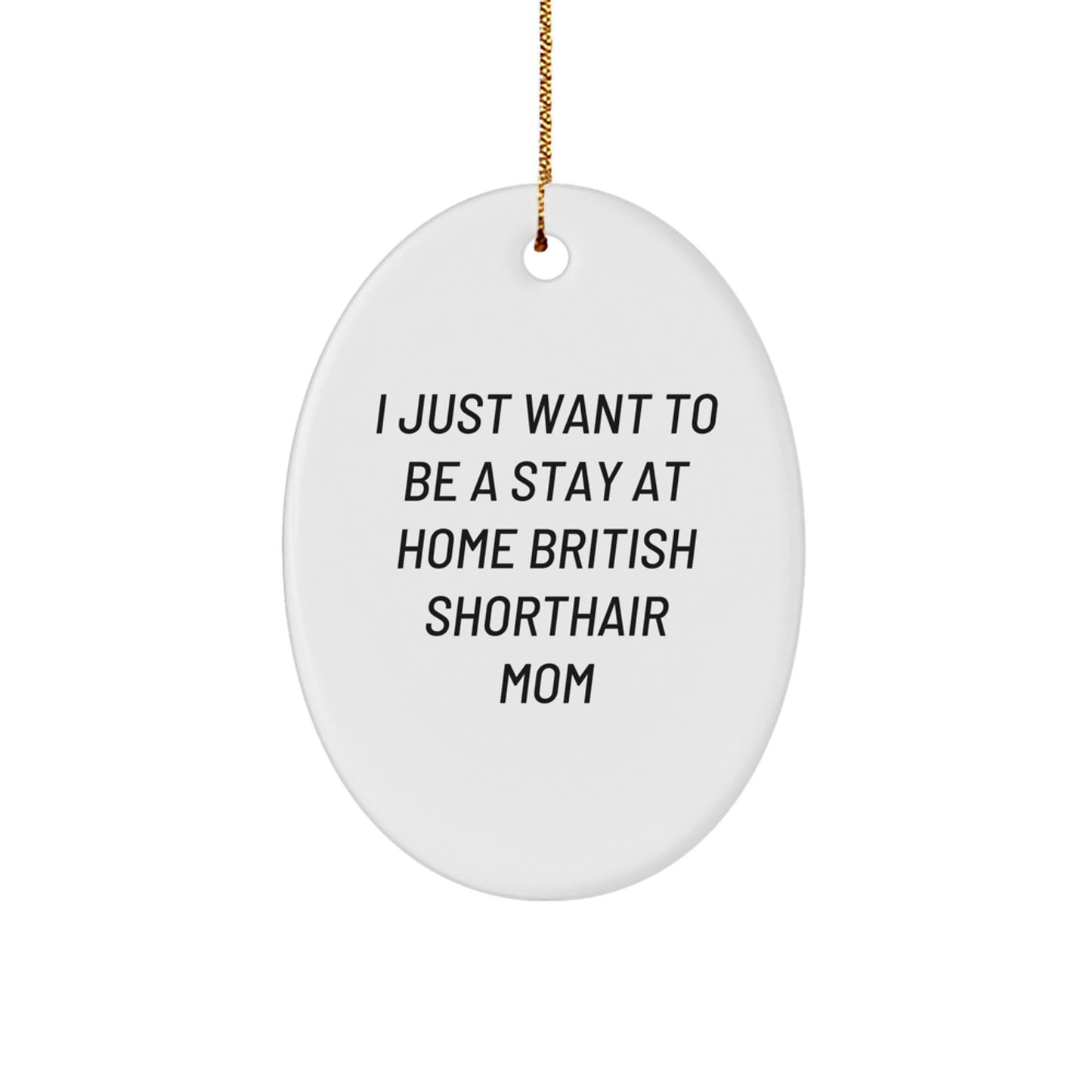 Funny British Shorthair Cat Mom Oval Ornament Gifts from Friends for British Shorthair Cat Lovers, Christmas Unique Decorations, Oval Shaped - Image 1
