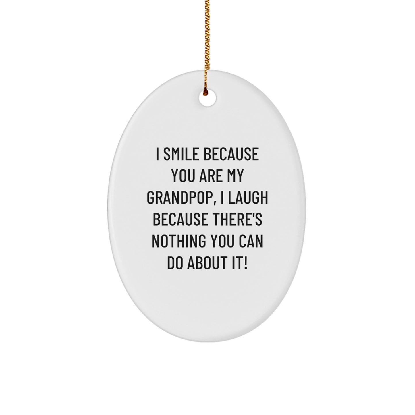 Funny Grandpop Oval Ornament Gifts from Family, Grandpop Christmas Unique Gifts for Grandpop - Image 1