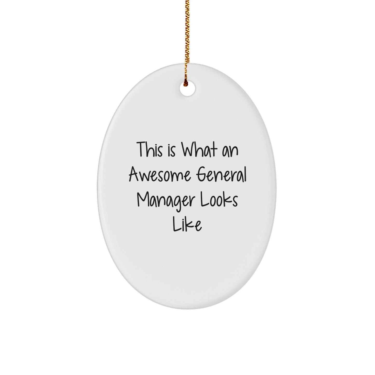 Funny General Manager Gifts from Friends, This Is What an Awesome General Manager Looks Like Oval Ornament, Christmas Unique Gifts for General Manager - Image 1