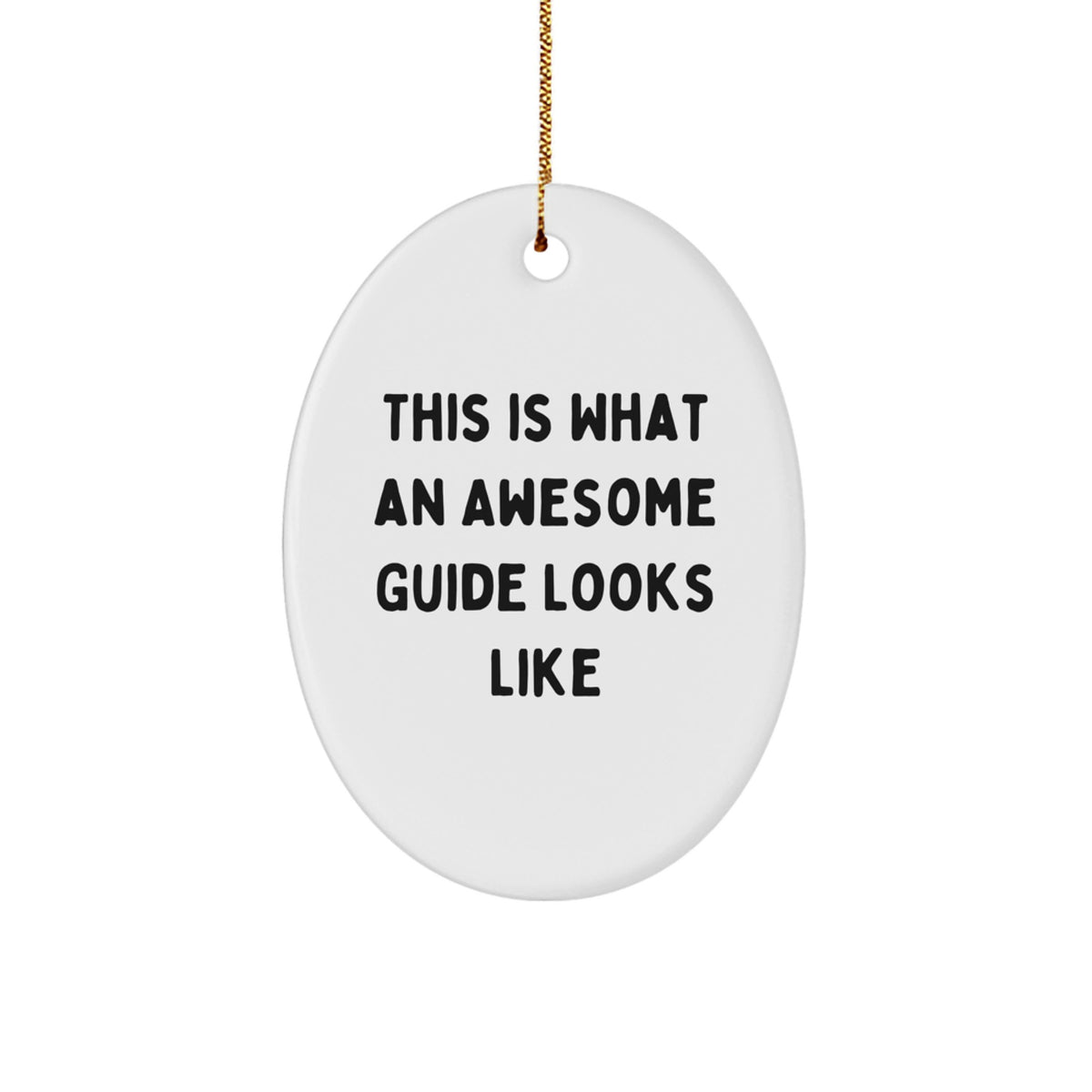 Funny Guide Gifts from Friends - This Is What An Awesome Guide Looks Like Christmas Oval Ornament for Guide Lovers - Image 1