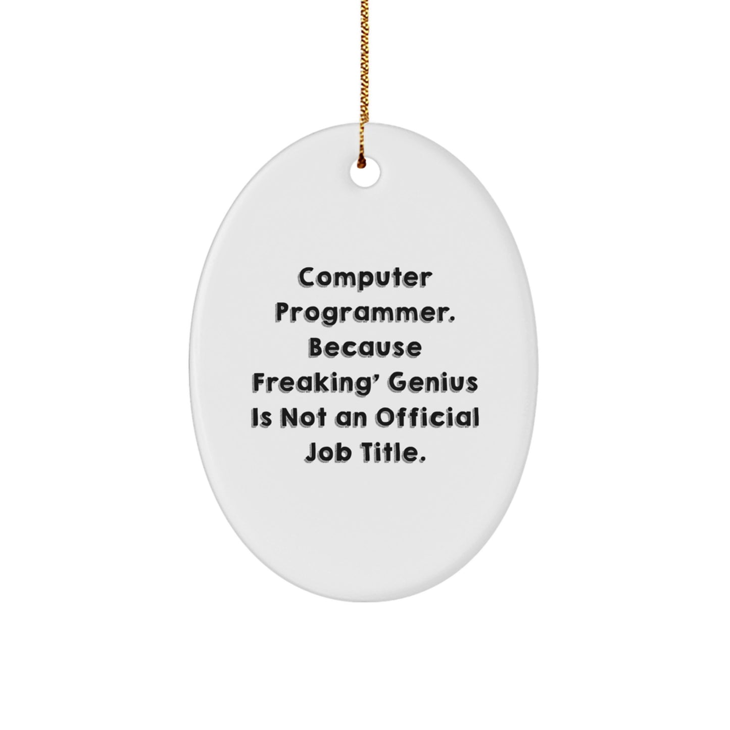 Funny Computer Programmer Oval Ornament Gifts from Friends to Computer Programmer Men, Unique Christmas Unique Gifts for Computer Programmer, Oval Ornament Quote - Image 1