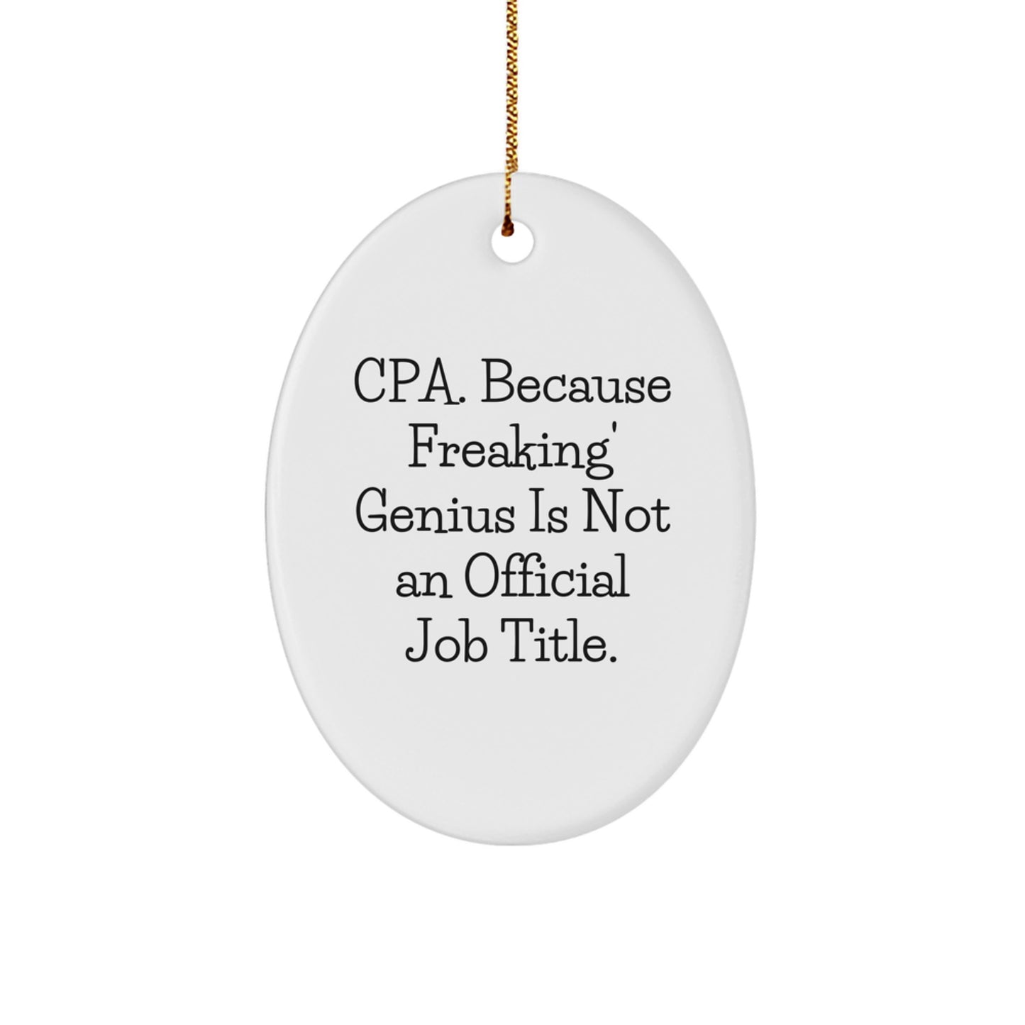 Cute CPA Gifts from Men, Funny Oval Ornaments for Christmas Unique Gifts for Friends and Family - Image 1