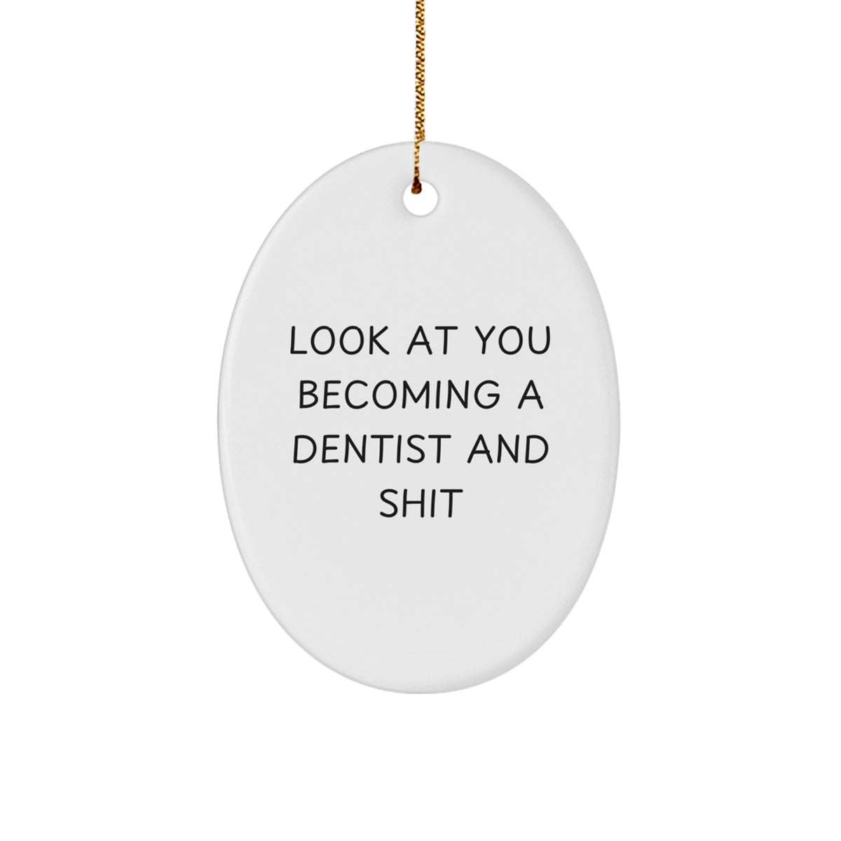 Dentist Keepsake Bright Oval Ornament for Him – Christmas Gift - Image 1