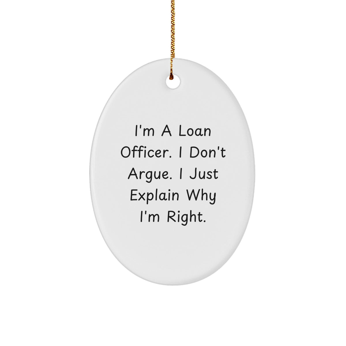 Oval Loan Officer Christmas Ornament Idea for Coworkers Gift Office - Image 1