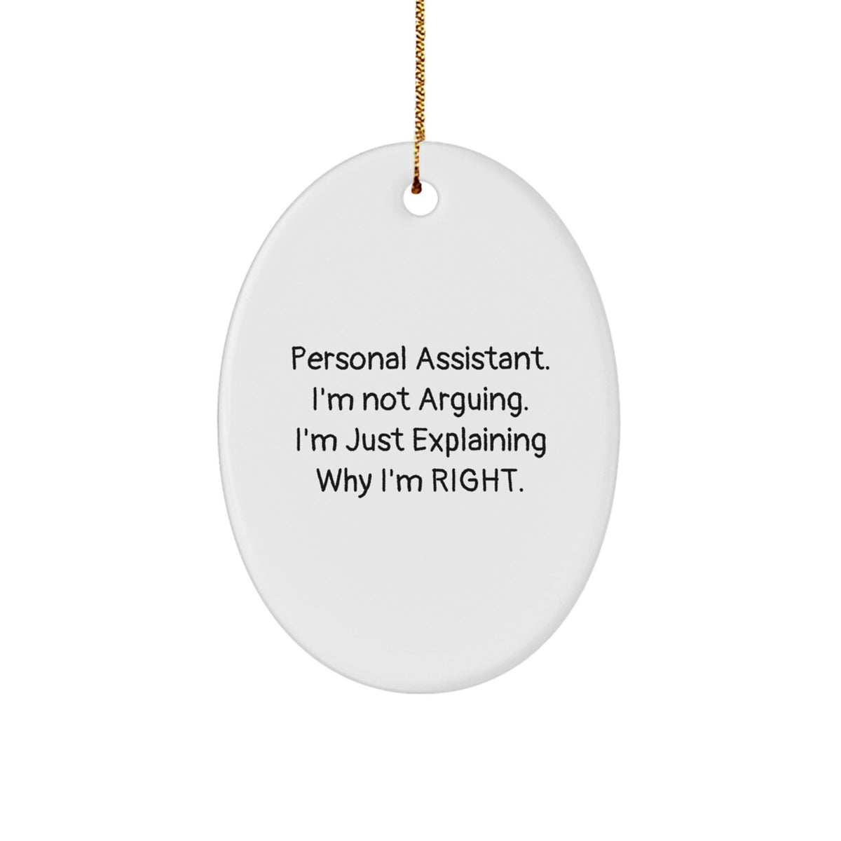 Personal Assistant Novelty Oval Ornament for Friends Christmas Gift - Image 1