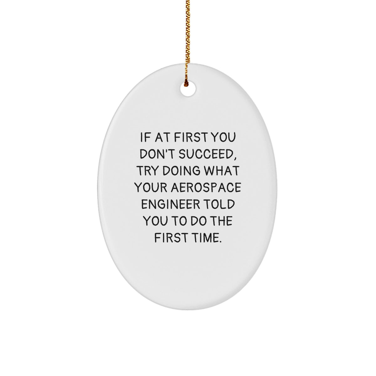 Motivational Aerospace Engineer Oval Ornament for Roommates Gift - Image 1