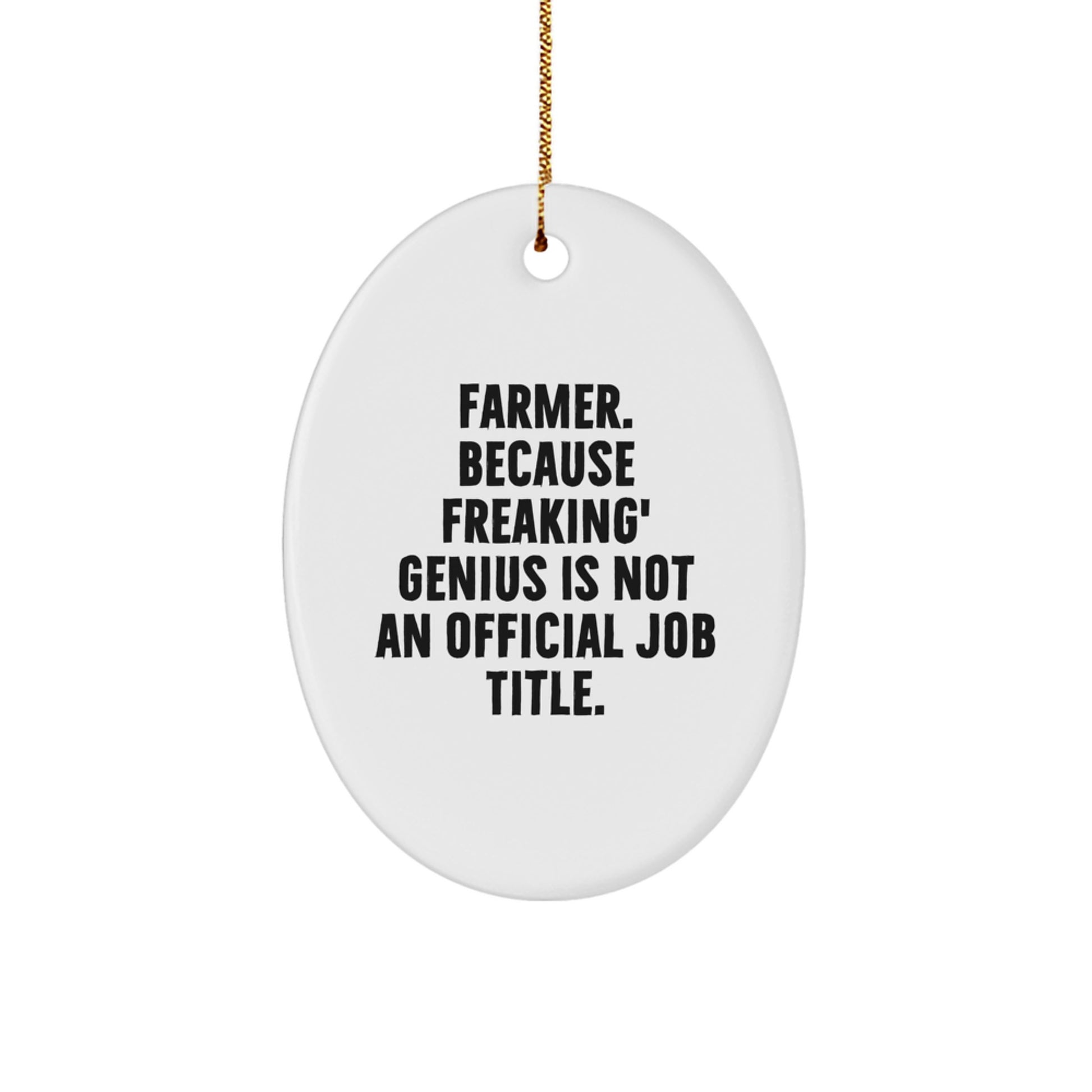 Funny Farmer Christmas Unique Gifts - Oval Ornament for Men, Women, Friends and Family - Gifts from Lover, Husband, Wife, Friend, Coworker to Farmer - Image 1