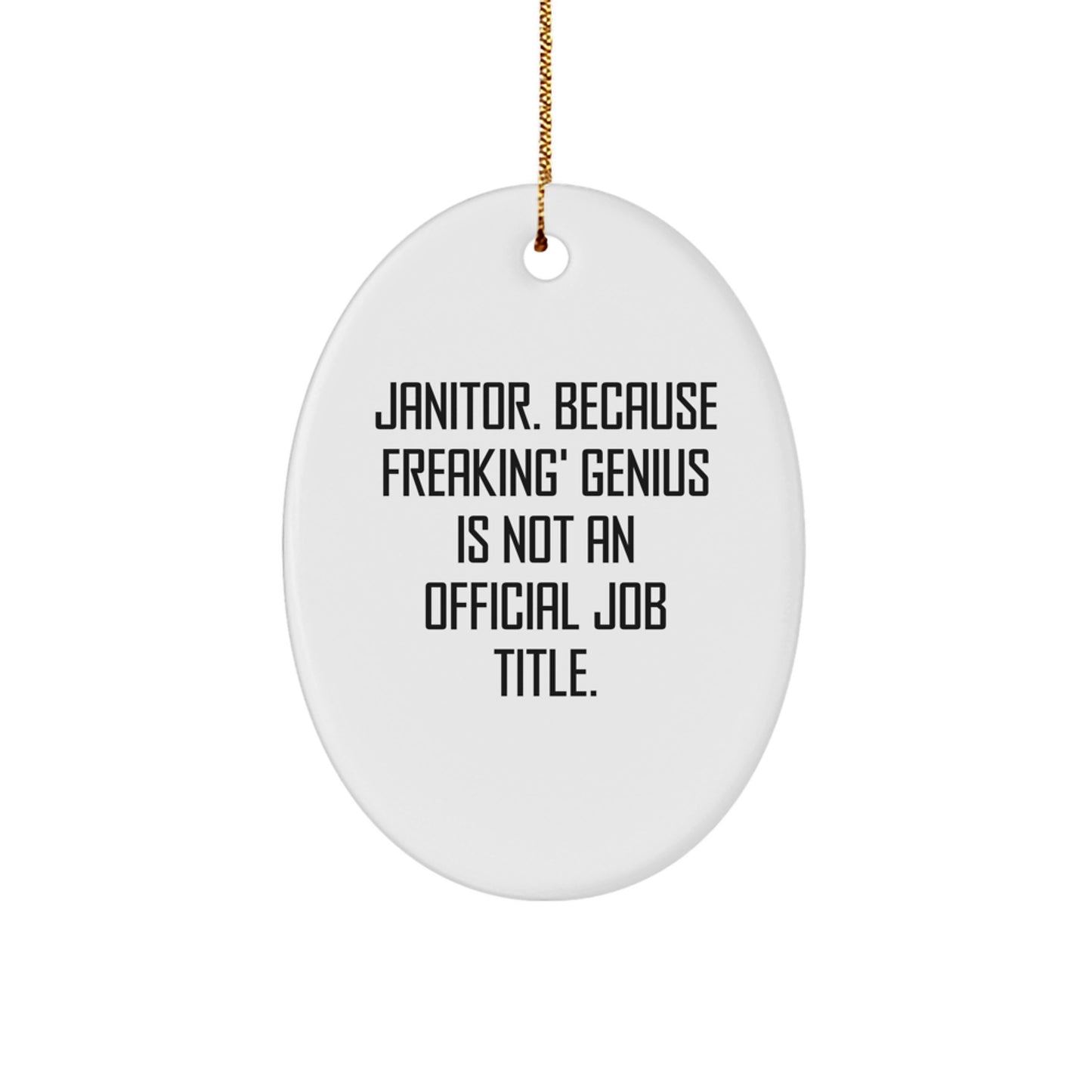 Janitor genius Quote Oval Ornament Gifts from Friends for Christmas - Image 1