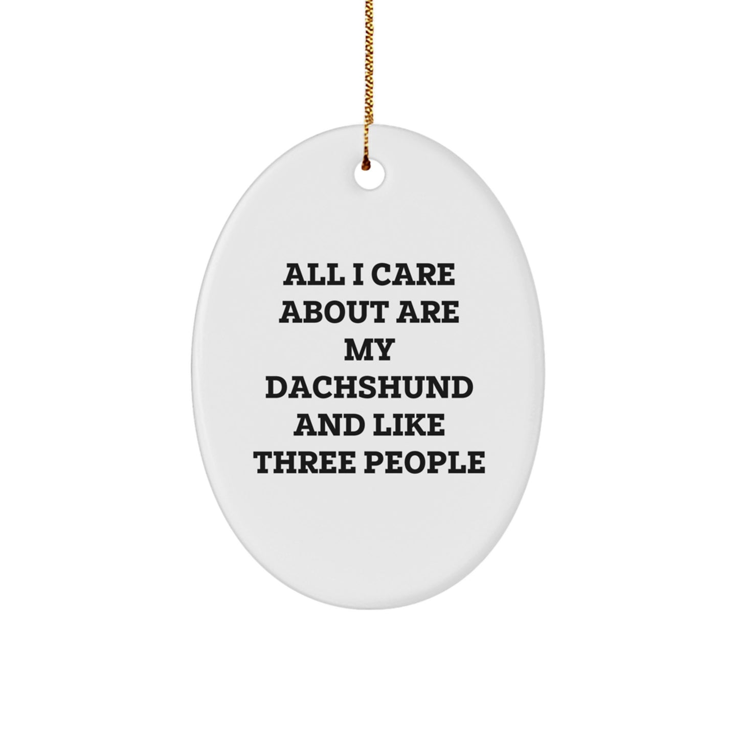 Funny Dachshund Dog Christmas Unique Gifts for Dachshund Lovers from Friends, Unique Oval Ornament, Cute Dachshund Lover Gift - Image 1