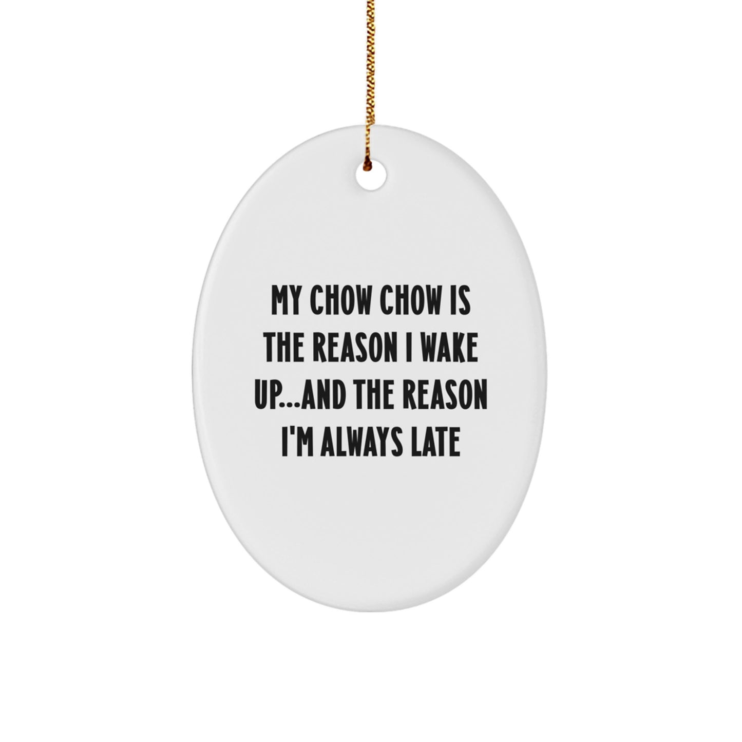 Funny Chow Chow Dog Oval Ornament Gifts from Family for Home Decor Christmas Unique - Image 1